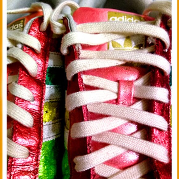 One Of A Kind Adidas Originals Leather Athletic Metallic Glitter Gum Sneakers main image 8